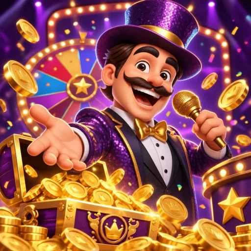 Game show de cassino ao vivo com apresentador e rodas de prêmios